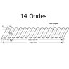 Tôle ondulée galva/laquée 14 ondes