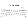 Tôle ondulée galvanisée 11 ondes